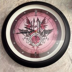 Harley-Davidson Black and Rose Wall Clock